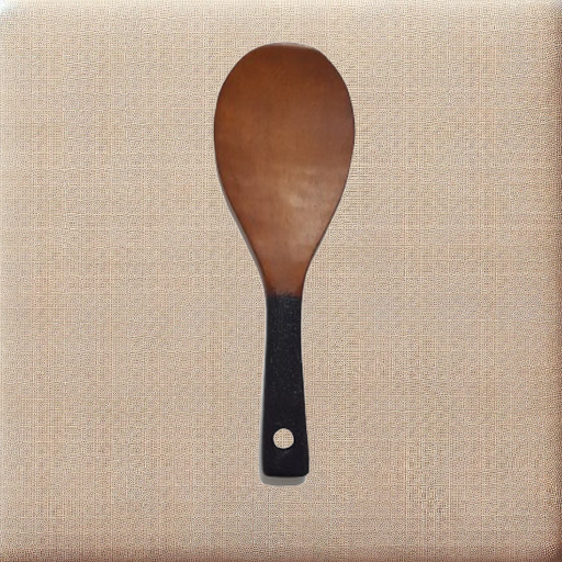 Dẹt cơm-23cm-cán-màu-đen